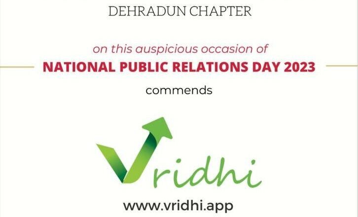 Vridhi Awarded as the best and most innovative Fintech app for Energy Investments and Community Housing on National PR Day 2023