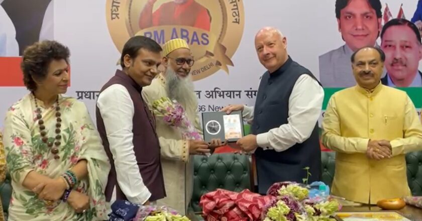 Mustafa Yusufali Gom honored by H.E. Freddy Svane, Ambassador of Denmark in Delhi