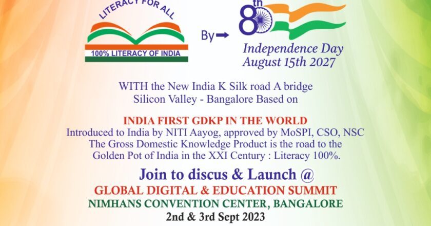 Switch GDP to GDKP Only 100 Literacy Can Catapult Bharat to Reach No 1 Economy by 2047 .