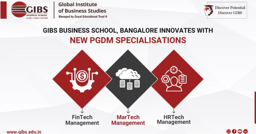 GIBS Business School, Bangalore Innovates with New PGDM Specializations in FinTech, MarTech, and HRTech