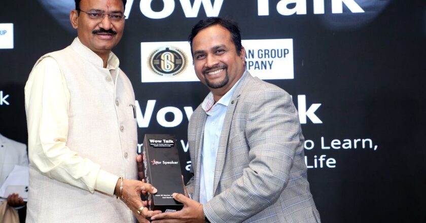 The Wow Talk Event Glitters as Sachin Salunkhe Receives Promising Investor of the Year Award Presented by the CM of Rajasthan, Dr. Prem Chand Bairwa