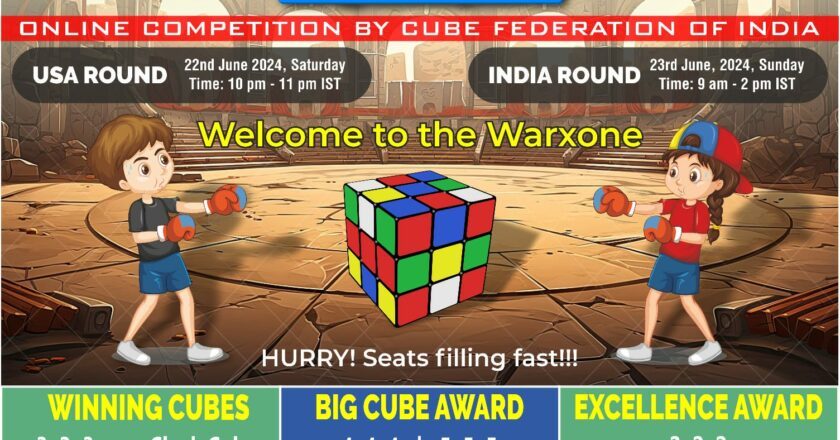 Cube Federation of India and Mindgamez Announce Sixteenth Online Rubik’s Cube Competition