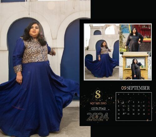 Geeta Tyagi Being the face plus size calendar by Shapely By Somwya