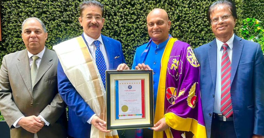 Dr. Sandeep Marwah Honored with Prestigious Title “Lotus of World Peace” in New York