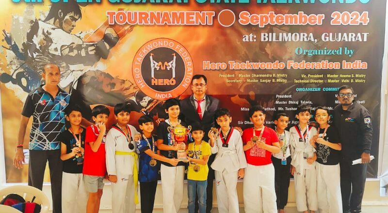 T.M. Patel International School Excels at 9th Open Gujarat State Taekwondo Tournament
