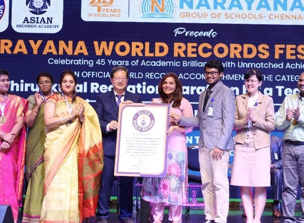 Narayana Group of Schools Celebrates Holistic Excellence with Elite World Records Achievements in Thirukkural Recitation Marathon and Spellathon