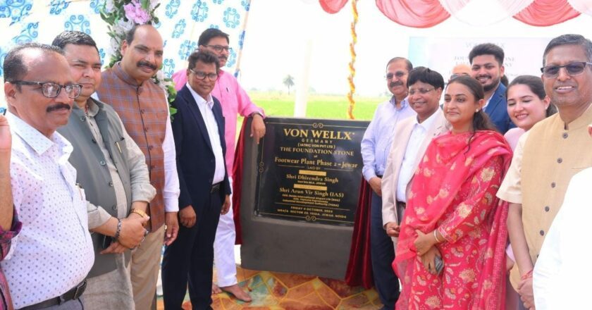 Von Wellx Germany laid the foundation stone at Yeida,Jewar for its Patented Comfort and Diabetic Footwear plant, part of 300 crore investment.