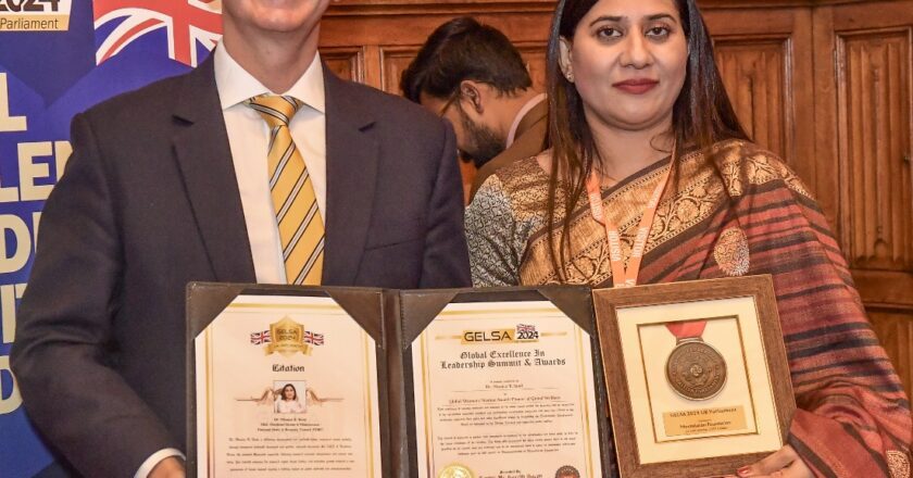 Dr. Monica B. Sood Honoured with Global Excellence in Leadership Award at GELSA 2024, UK Parliament
