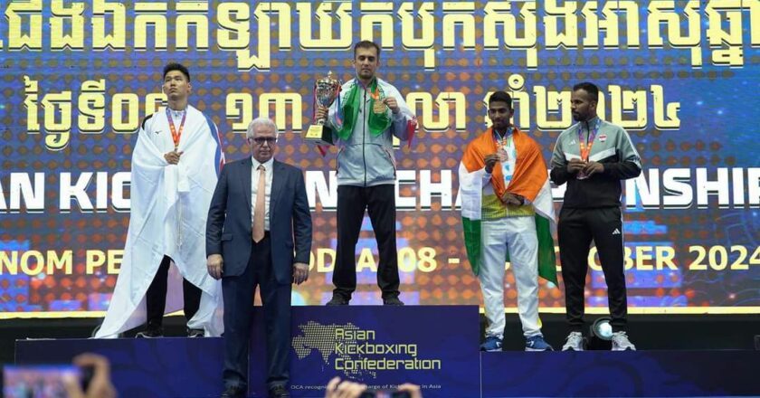 Indian Kickboxer Yasam Koti Naga Babu Shines with Dual Bronze Wins at Asian Seniors Kickboxing Championship 2024