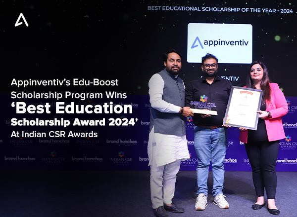 Appinventiv’s Edu-Boost Scholarship Program Wins ‘Best Education Scholarship Award 2024’ At Indian CSR Awards