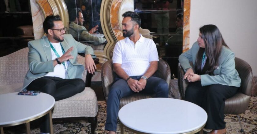 Dinesh Karthik, Shazi Ahmad, Dr. Rashid Khan Present at the Press Conference of (T10-STCL) T10 Super Tennis Cricket League in Mumbai