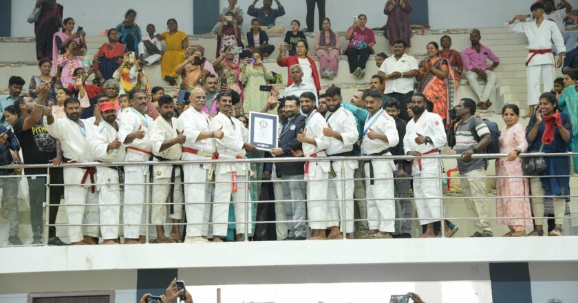 Largest Karate Lesson Guinness World Record Achieved by World Karate Masters Association WKMA in Chennai.