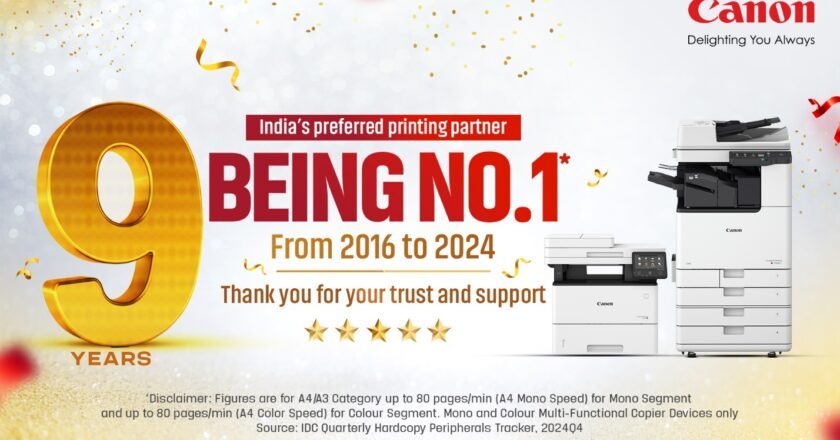Canon India Upholds No.1 Market Share for 9 Consecutive Years in the Laser Multifunctional Devices Segment