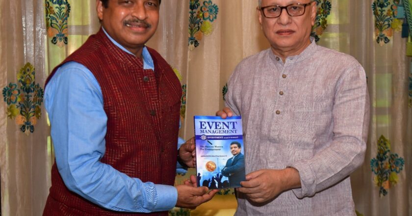 Telangana Governor re- launches Abhijeeth Bhattacharjee’s Event Management Book at Raj Bhavan Hyderabad.