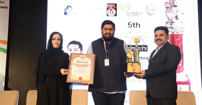 Sahil Luthra of Vijayan Trishul Defence Solutions Honoured with ‘Self-Reliant India – Business Award’ at 5th Dr. A.P.J. Abdul Kalam Bharat Puraskar