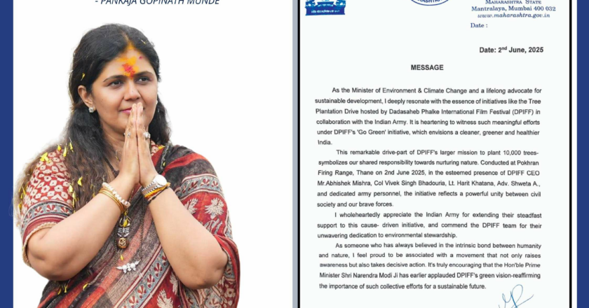 BJP National Secretary & Maharashtra Environment Minister Pankaja Munde Applauds DPIFF’s Green Initiative with Indian Army