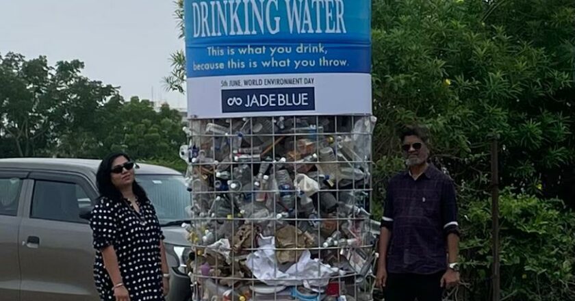 Founders of Fresh Lime Soda’s Sajit and Ishanee created 12 ft installation to spread awareness to reduce use of plastic on World Environment Day