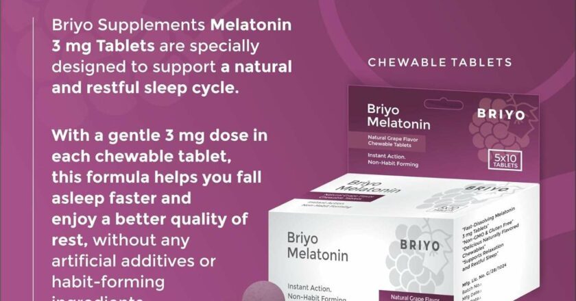 Introducing Briyo Melatonin Chewable Tablets: Naturally Grape Flavoured, for Better Sleep Support