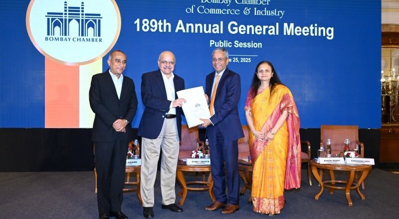 CEO NITI Aayog B.V.R Subrahmanyam delivers impactful message at Bombay Chamber’s 189th AGM; Rajiv Anand takes over as Chamber president