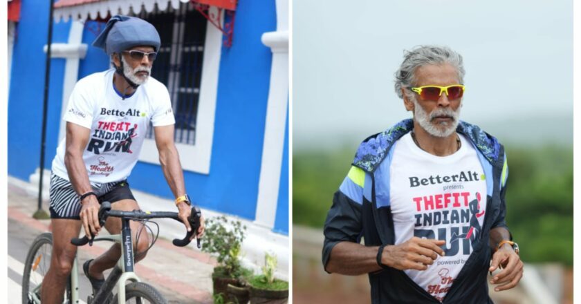 Milind Soman Concludes 5th Fit Indian Run, Covering Half Ironman Distance Daily Through Cycling and Running from Mumbai to Goa in 5 Days