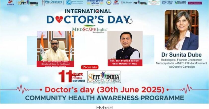 FitIndia Conclave 2025: Dr Sunita Dube, Union & Goa Ministers Unveil Poster for Pioneering ‘TARA Cancer AI Lifeline’ on Doctor’s Day