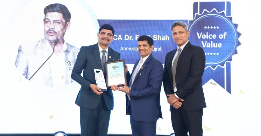 “From Numbers to Nation-Building: Dr. Fenil Shah Awarded ‘Voice of Value’” – Tally Apex CA Day 2025 – Celebrating Values & Vision in Leadership