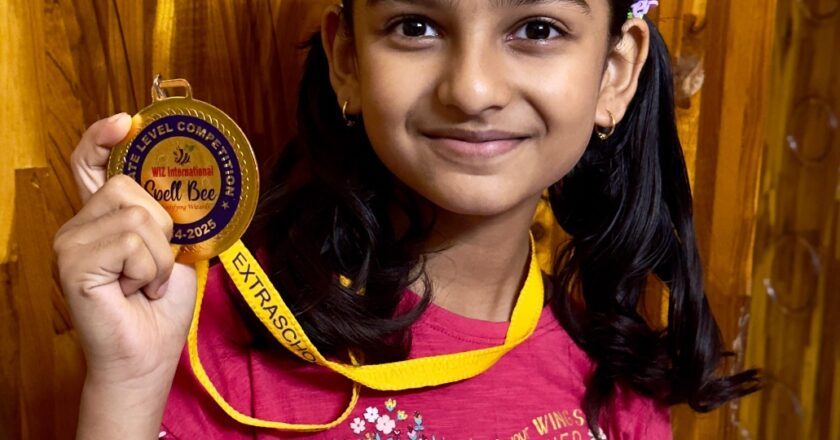 Student Aanvi Shines Globally with International Spell Bee Victory and Academic Excellence