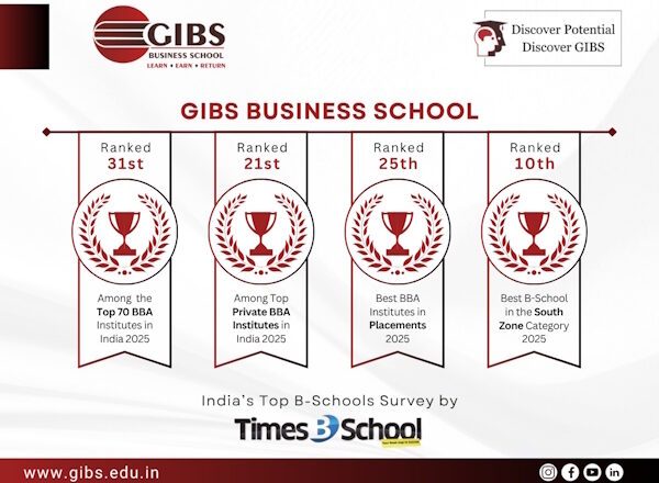 GIBS Business School, Bangalore Achieves National Recognition in Times BBA Education Ranking Survey 2025