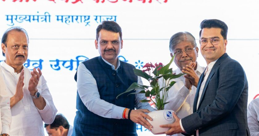 Chief Minister of Maharashtra Felicitates Abhay Bhutada for Strengthening Pune Police with Advanced Equipment