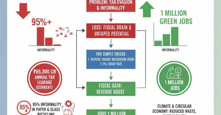RCM + 1% Rate: How Two GST Tweaks Can Flip ₹86,700 Cr Loss Into ₹1.82 Lakh Cr Gain & Create India’s Largest Green Jobs Surge
