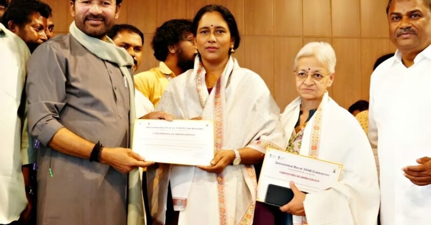 Bala Bharathi Kodali Felicitated by Minister of Mines of India G. Kishan Reddy