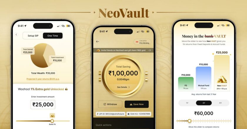 NeoFinity introduces NeoVault — India’s first gold account offering 5% higher returns on digital gold investments