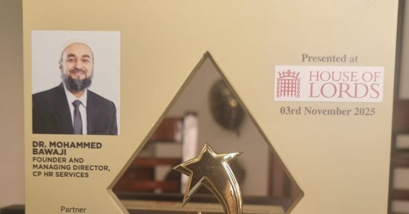 Dr. Mohammed Bawaji Receives International Leadership Award for HR  at the House of Lords