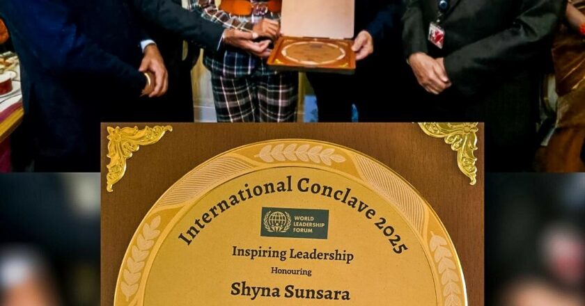 World Leadership Forum honored Ms. Shyna Sunsara, twin sister of Col. Sofiya Qureshi, Leadership Award at House of Lords, London.