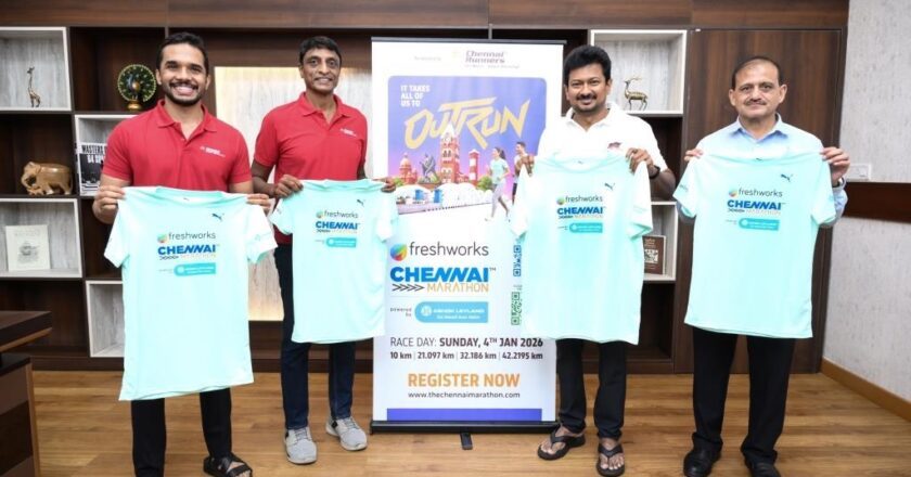 Deputy Chief Minister Thiru Udhayanidhi Stalin unveils official T Shirt for Freshworks Chennai Marathon 2026